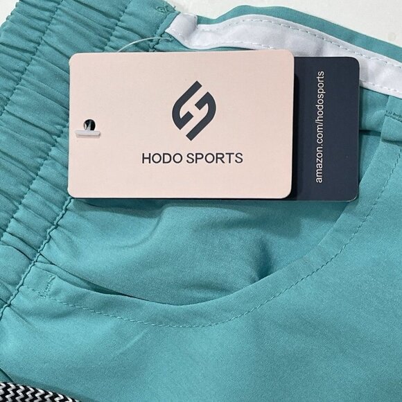 HODO SPORTS Women's Running Workout Shorts Size XS Green‎ Teal Drawstring NWT - Picture 6 of 12